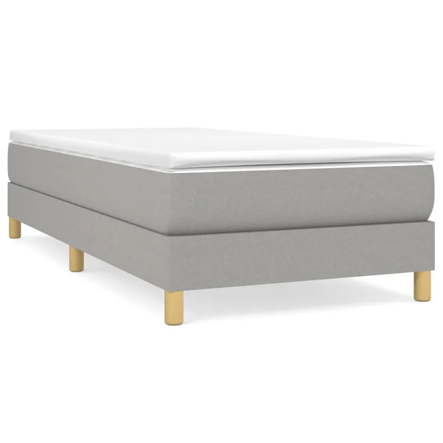 Sommier à lattes de lit et matelas Gris clair 90x190 cm Tissu - 2