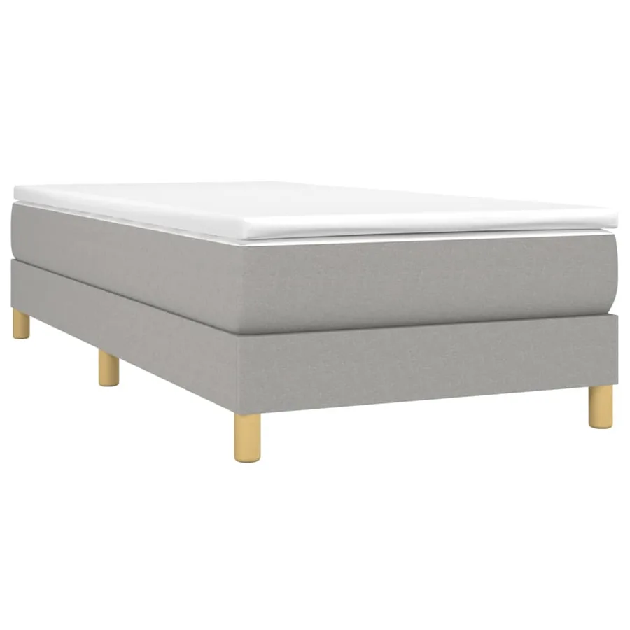 Sommier à lattes de lit et matelas Gris clair 90x190 cm Tissu - 3