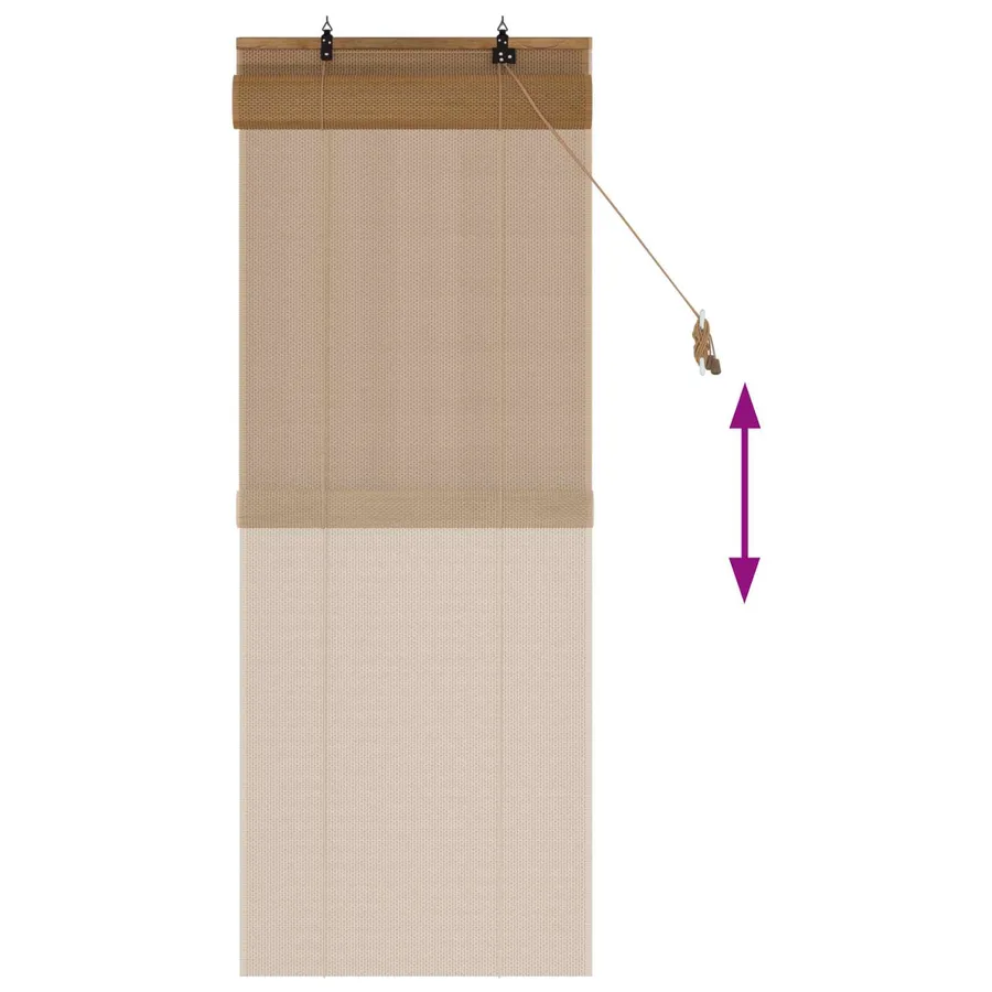 Store enrouleur Marron 70 x 160 cm Bambou - 6