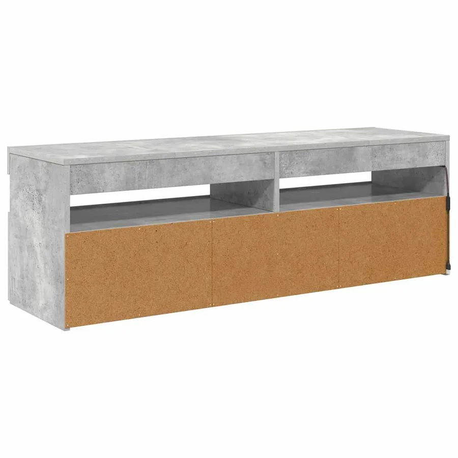 Meuble TV avec lumières LED gris béton 120x35x40 cm - 11