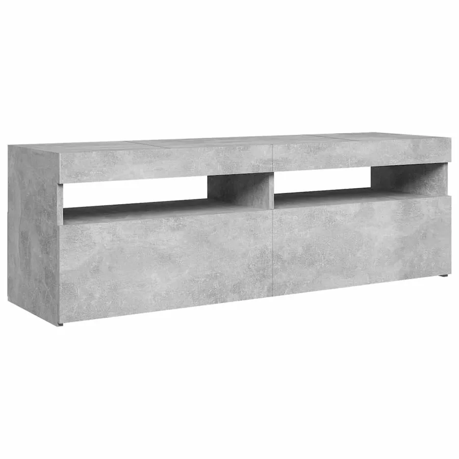 Meuble TV avec lumières LED gris béton 120x35x40 cm - 7