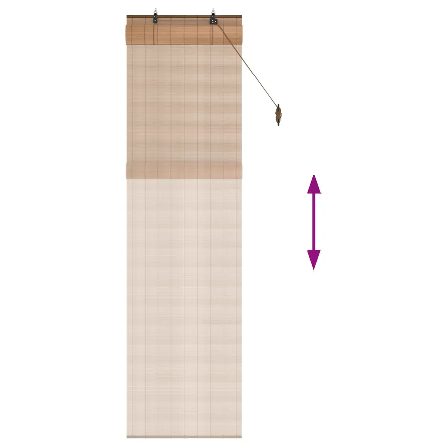 Store enrouleur Marron 60 x 220 cm Bambou - 6