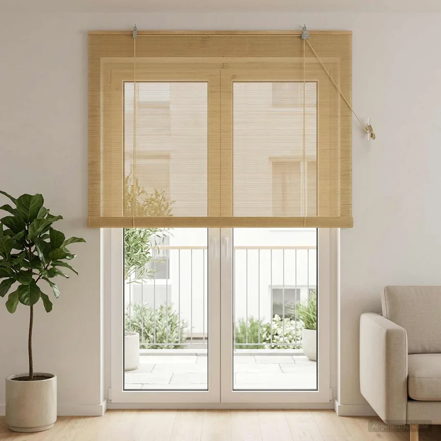 Store enrouleur Naturel 150 x 220 cm Bambou