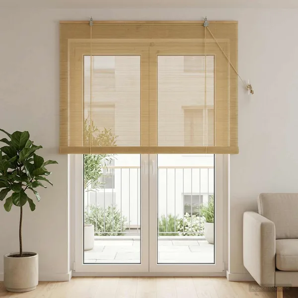 Store enrouleur Naturel 150 x 220 cm Bambou