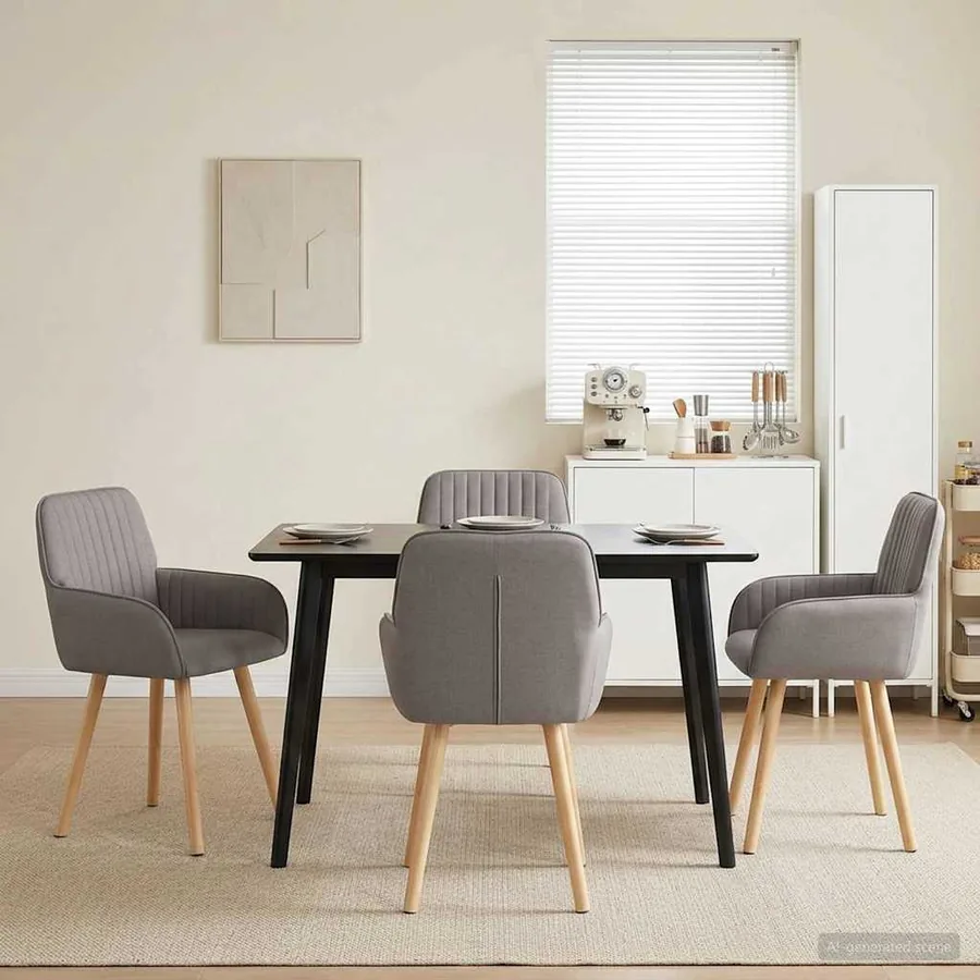 Chaises de salle à manger 4 pcs Tissu Taupe 56,5 x 50 x 87,5 cm