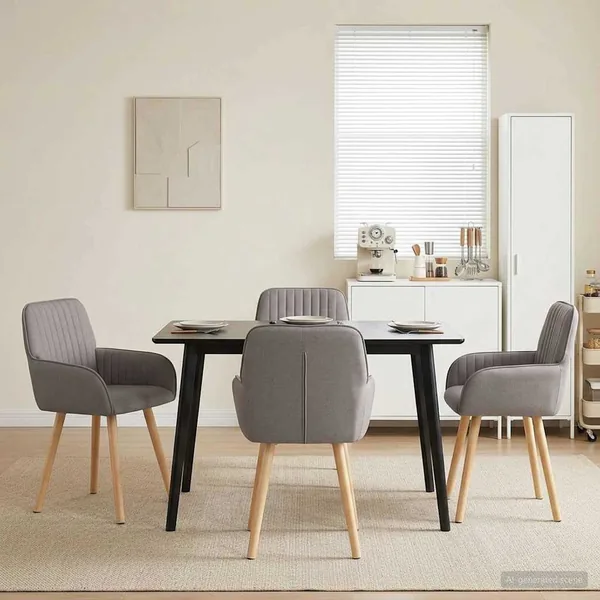 Chaises de salle à manger 4 pcs Tissu Taupe 56,5 x 50 x 87,5 cm