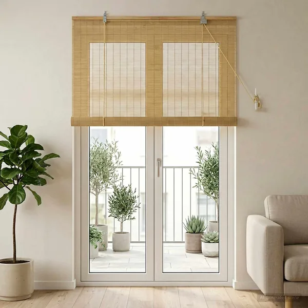 Store enrouleur Naturel 80 x 220 cm Bambou