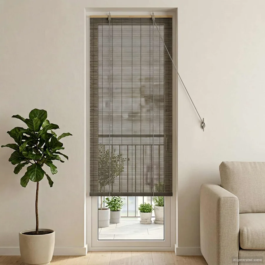 Store enrouleur Gris 50 x 220 cm Bambou