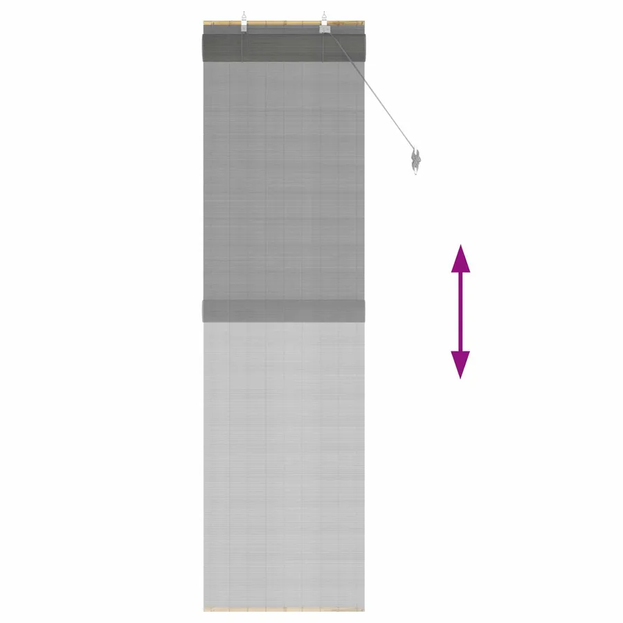 Store enrouleur Gris 50 x 220 cm Bambou - 6
