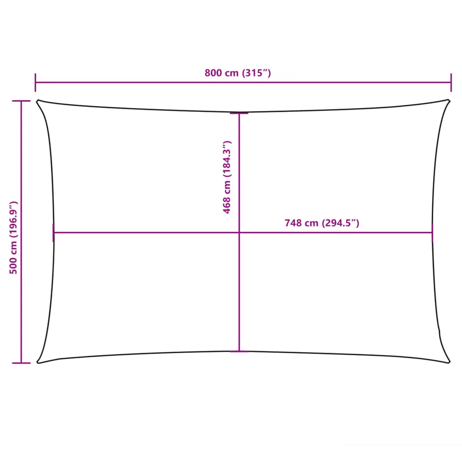 Voile de parasol tissu oxford rectangulaire 5x8 m beige - 10