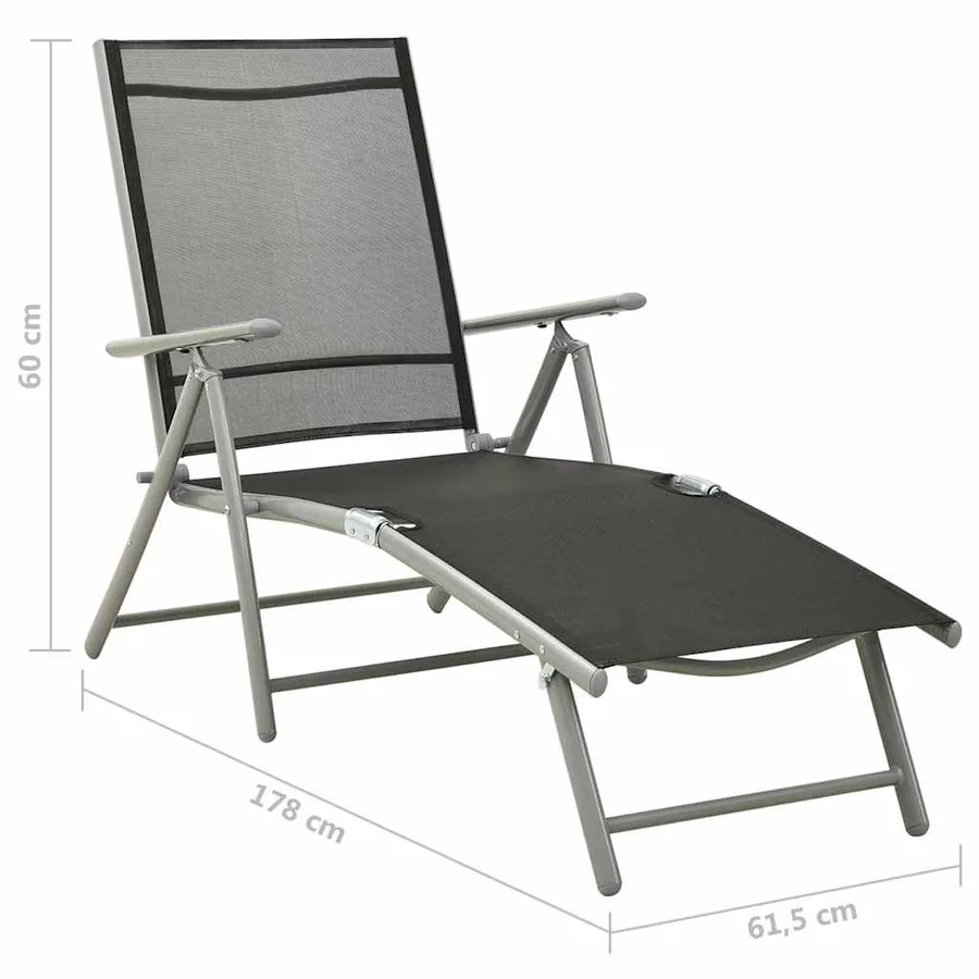 Salon de jardin 3 pcs textilène et aluminium argenté - 12