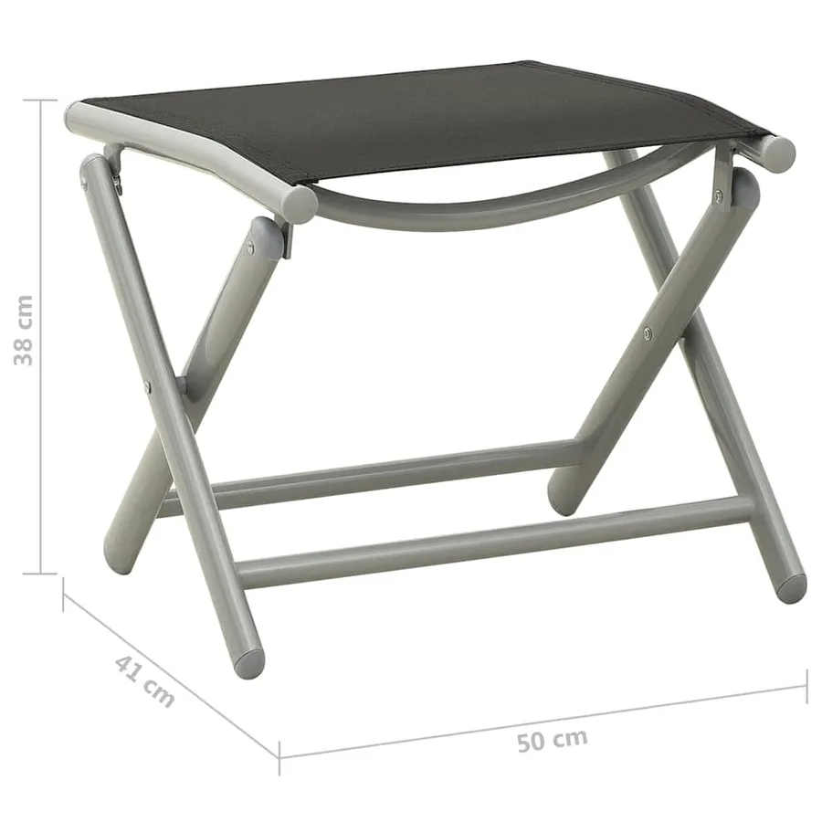 Salon de jardin 3 pcs textilène et aluminium argenté - 13