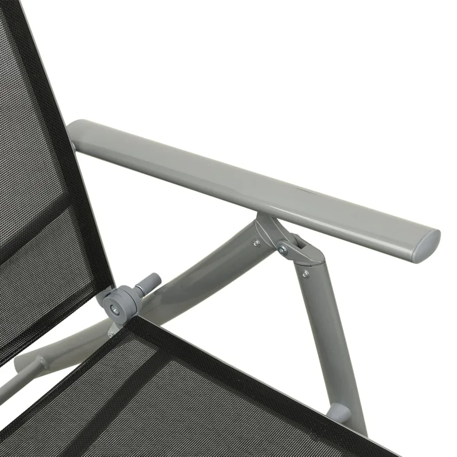 Salon de jardin 3 pcs textilène et aluminium argenté - 7