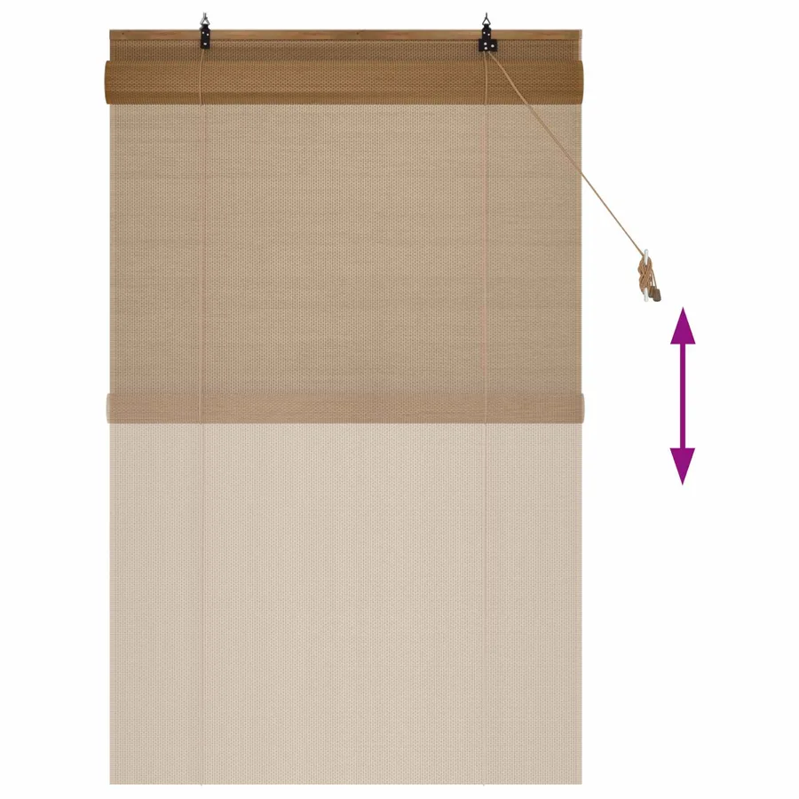 Store enrouleur Marron 90 x 160 cm Bambou - 6