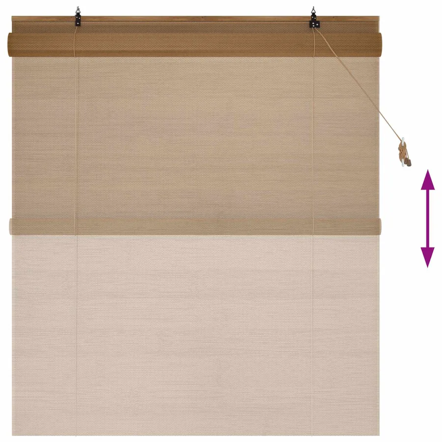 Store enrouleur Marron 140 x 160 cm Bambou - 6