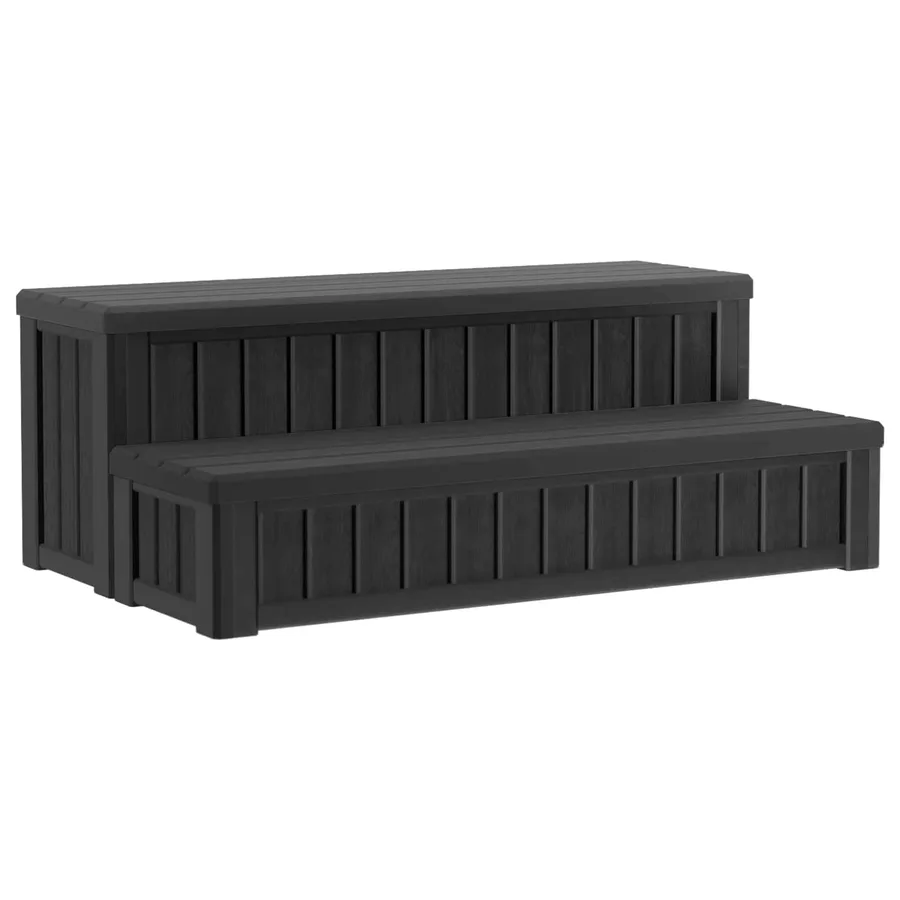 Marchepied de bain à remous avec rangement 2 étapes Noir PP - 2