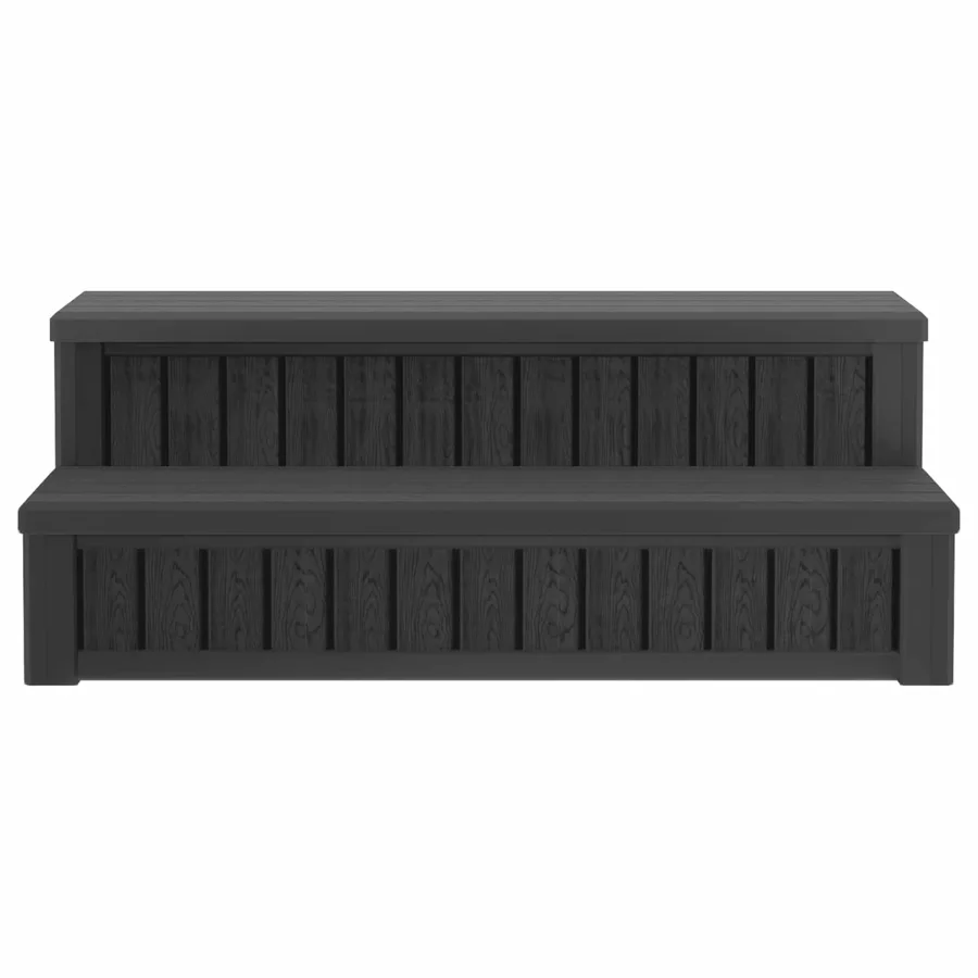 Marchepied de bain à remous avec rangement 2 étapes Noir PP - 4