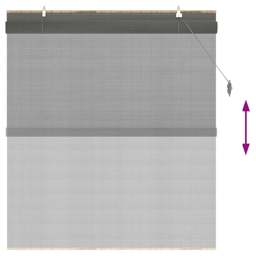 Store enrouleur Gris 150 x 160 cm Bambou - 6