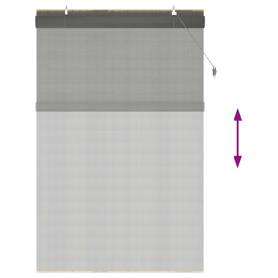 Store enrouleur Gris 120 x 220 cm Bambou - 6