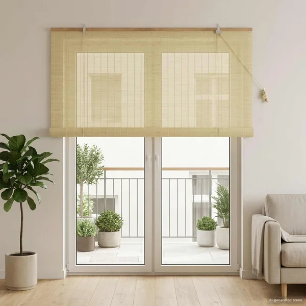 Store enrouleur Naturel 130 x 220 cm Bambou