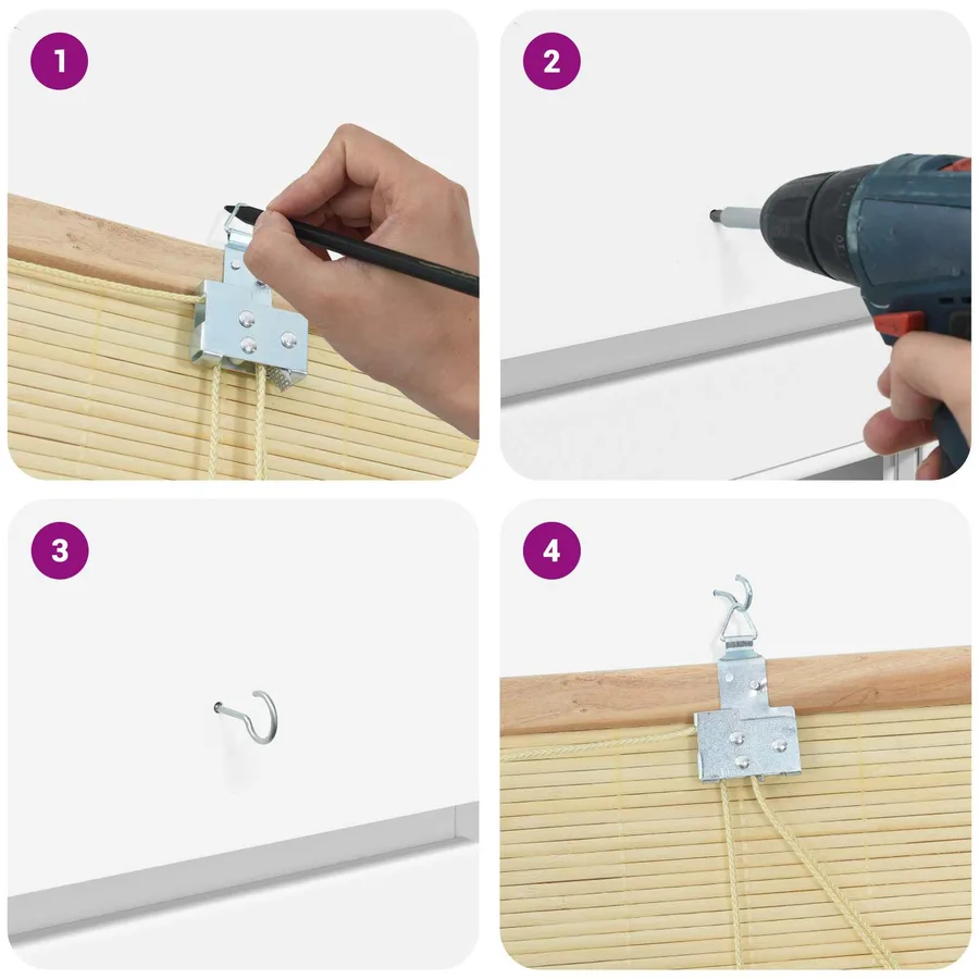 Store enrouleur Naturel 130 x 220 cm Bambou - 11