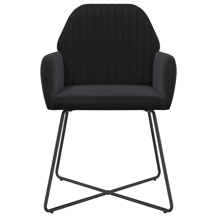 Chaises de salle à manger 4 pcs Velours Noir 55 x 50 x 84 cm - 3