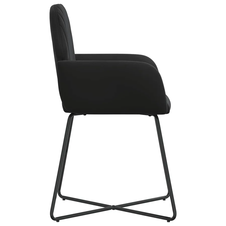 Chaises de salle à manger 4 pcs Velours Noir 55 x 50 x 84 cm - 4