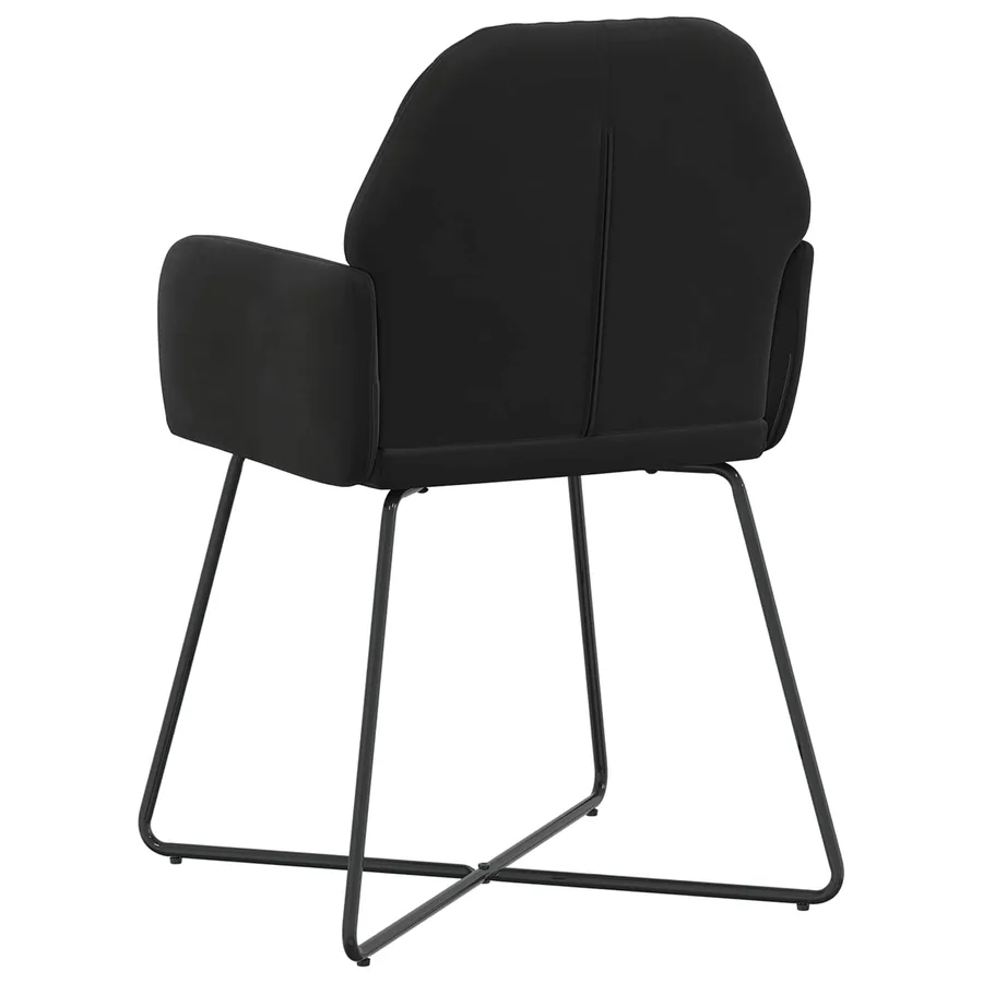 Chaises de salle à manger 4 pcs Velours Noir 55 x 50 x 84 cm - 5