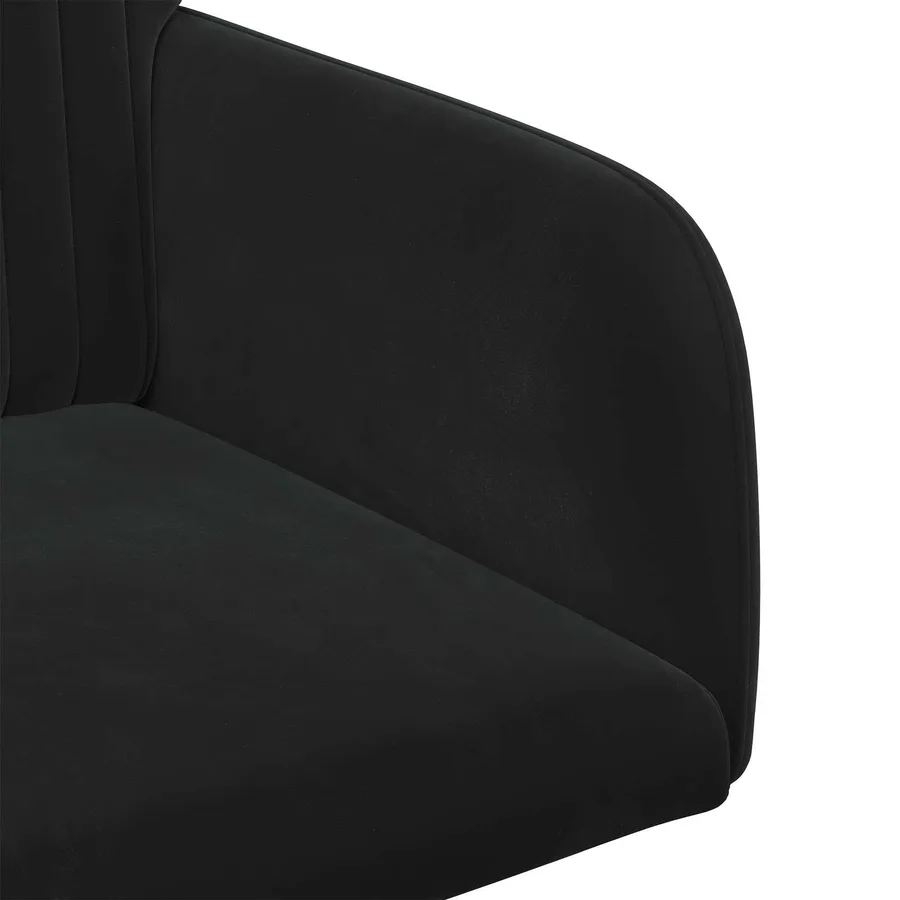 Chaises de salle à manger 4 pcs Velours Noir 55 x 50 x 84 cm - 6