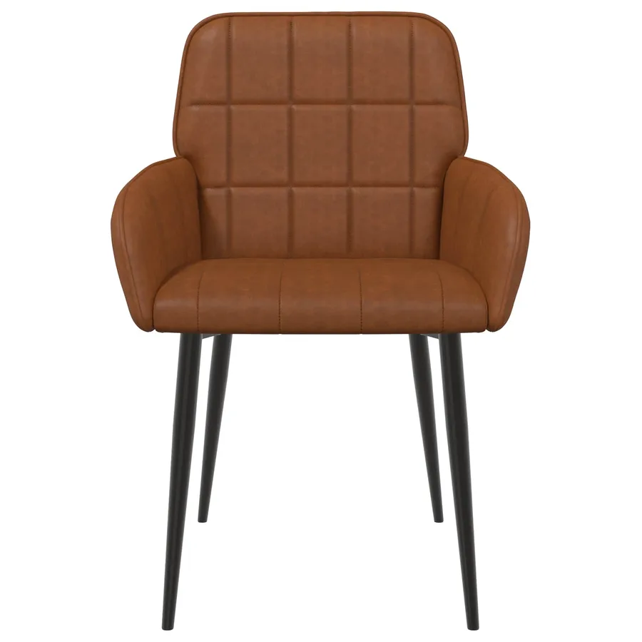 Chaises de salle à manger 2 pcs Simili cuir Marron - 3