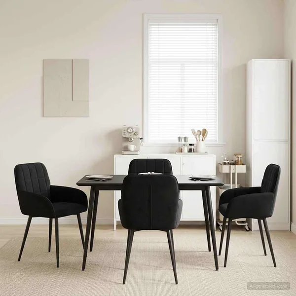 Chaises de salle à manger 4 pcs Velours Noir 57 x 50 x 85 cm