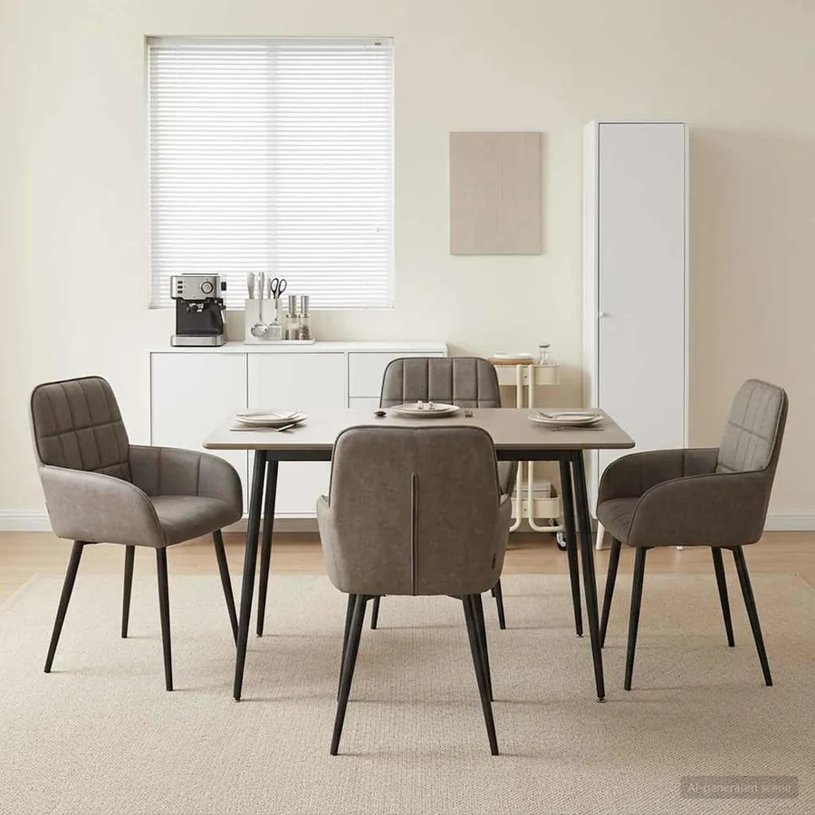 Chaises de salle à manger 4 pcs Simili cuir Gris