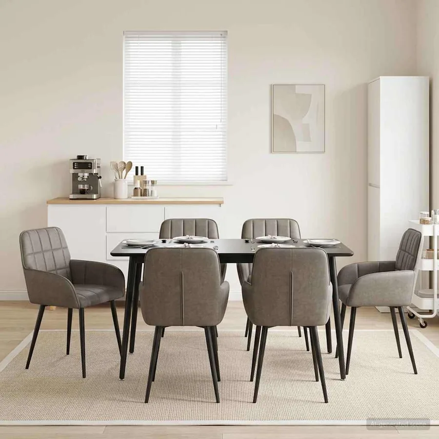 Chaises de salle à manger 6 pcs Simili cuir Gris