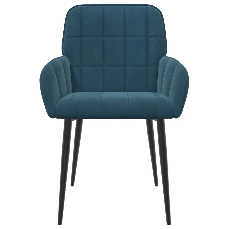 Chaises de salle à manger 4 pcs Velours Bleu 57 x 50 x 85 cm - 3