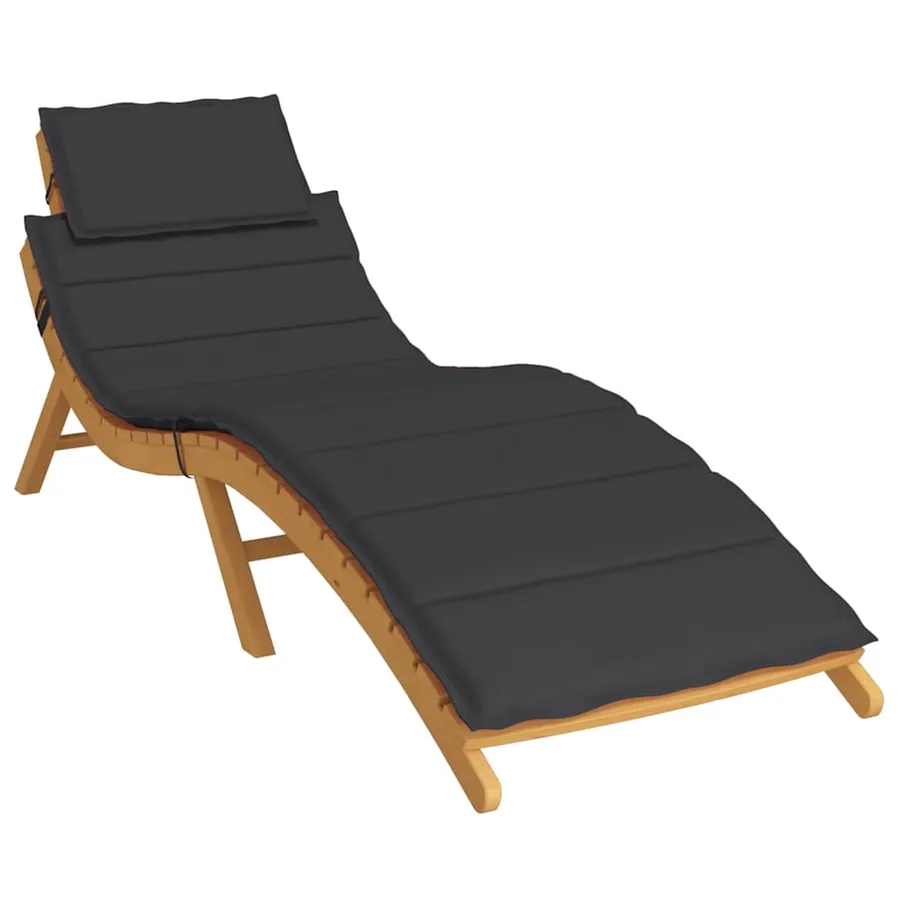 Coussin de chaise longue noir 186x58x4 cm tissu oxford - 3