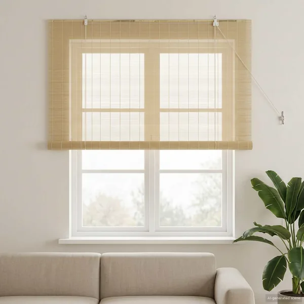 Store enrouleur Naturel 130 x 160 cm Bambou