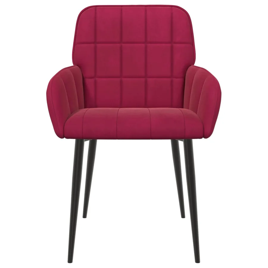 Chaises de salle à manger 2 pcs Velours Bordeaux - 3