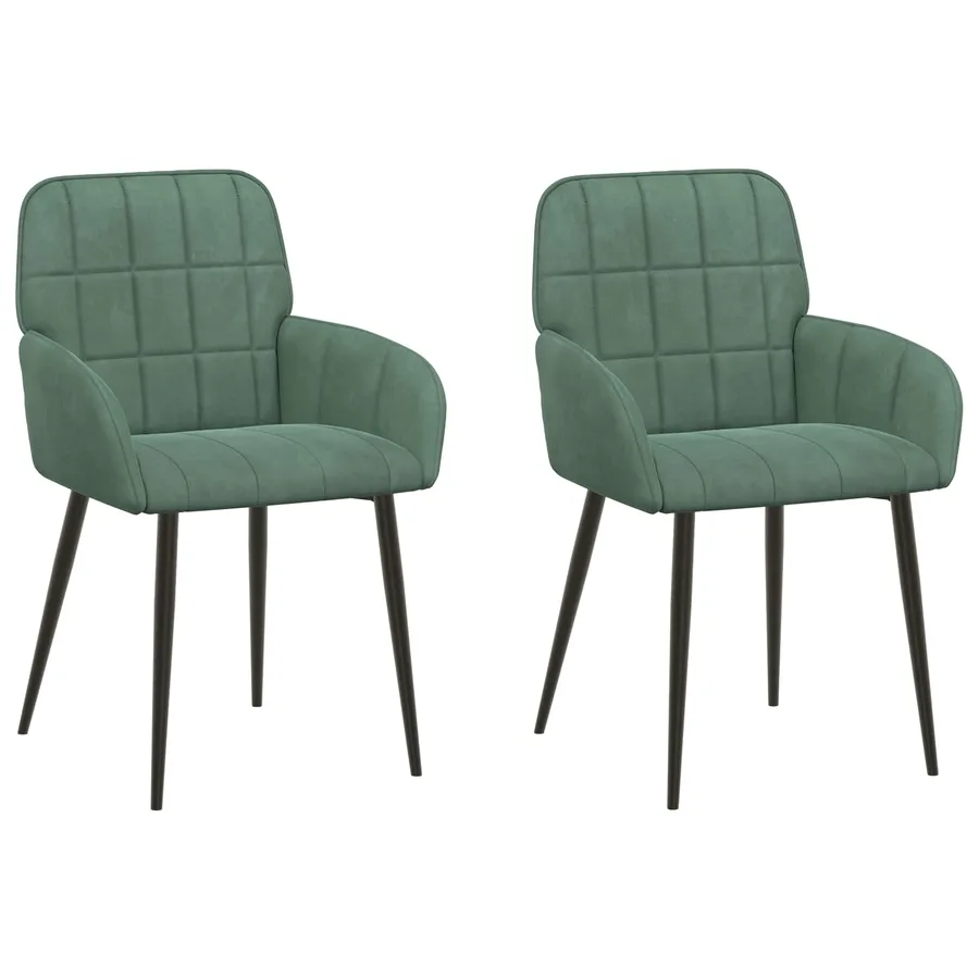 Chaises de salle à manger 2 pcs Velours Vert Mer - 2
