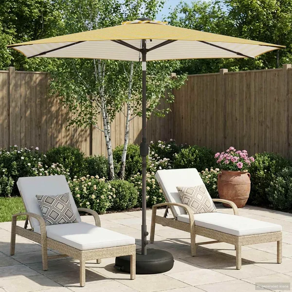 Parasol de jardin avec lumières LED et base 270 x 270 cm