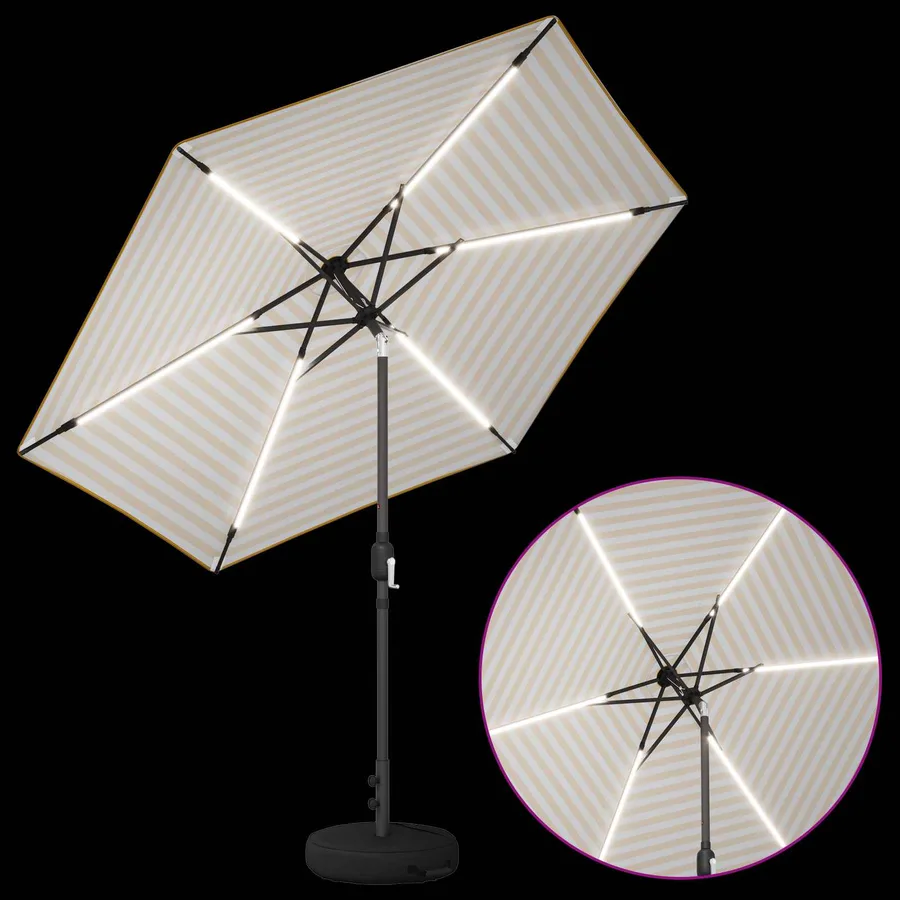 Parasol de jardin avec lumières LED et base 270 x 270 cm - 5