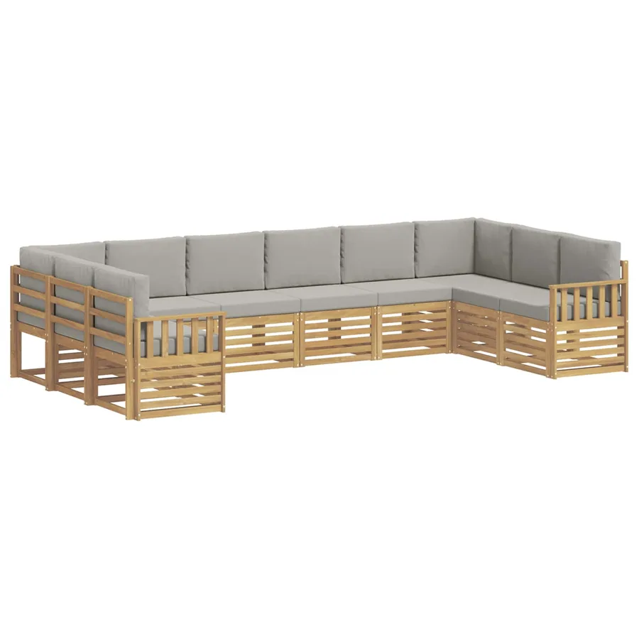 Ensemble de canapés d'extérieur 7 pcs Blanc et gris clair - 2