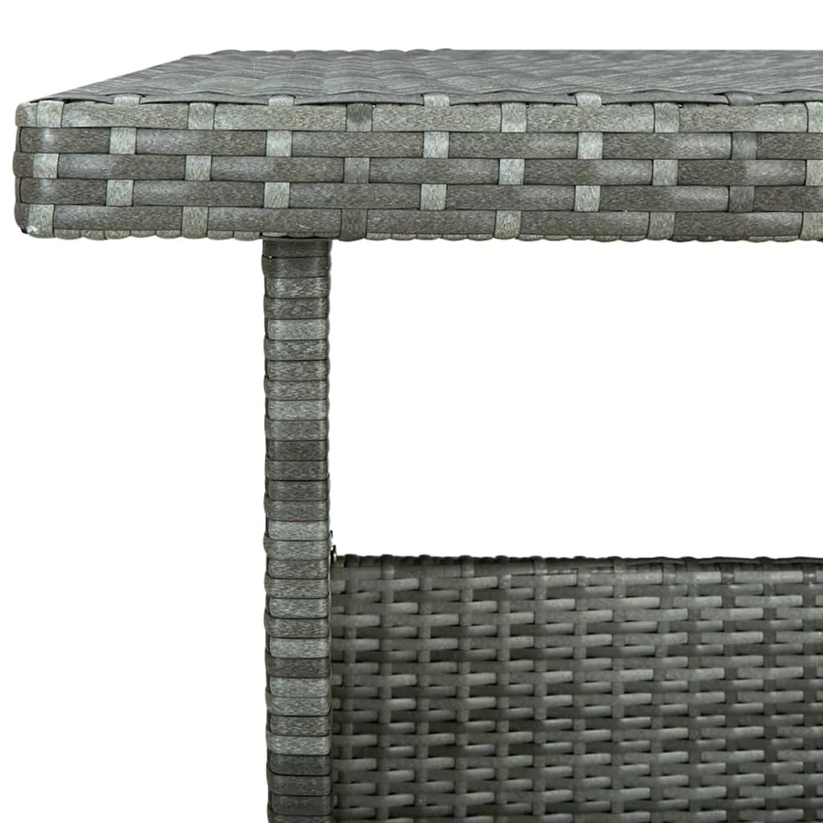 Salon de jardin 6 pcs avec coussins résine tressée gris - 10