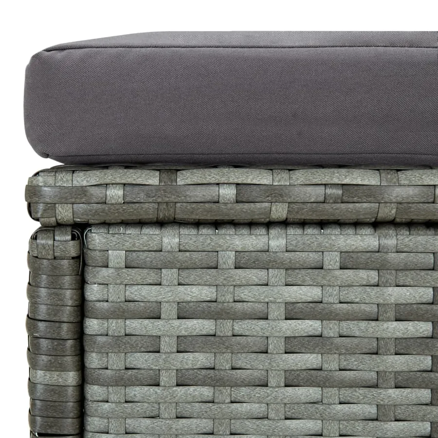 Salon de jardin 6 pcs avec coussins résine tressée gris - 6