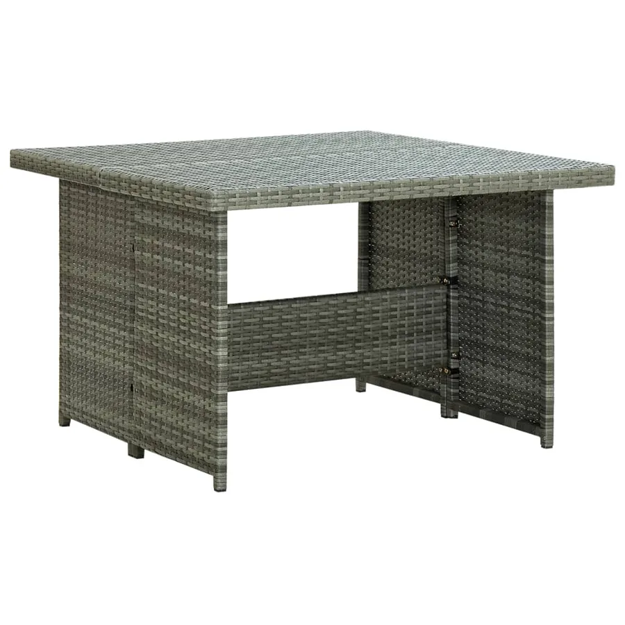 Salon de jardin 6 pcs avec coussins résine tressée gris - 8