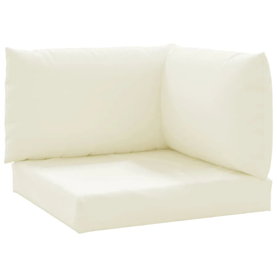 Coussins de palette lot de 3 blanc crème tissu oxford - 2