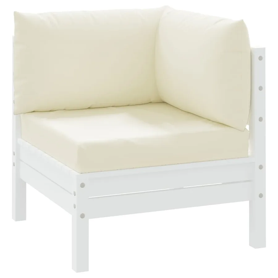 Coussins de palette lot de 3 blanc crème tissu oxford - 3