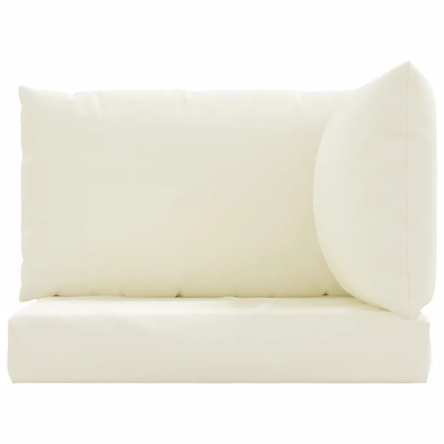 Coussins de palette lot de 3 blanc crème tissu oxford - 4