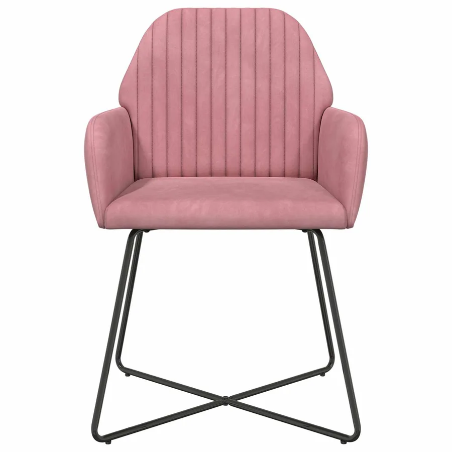 Chaises de salle à manger 6 pcs Velours Rose 55 x 50 x 84 cm - 3