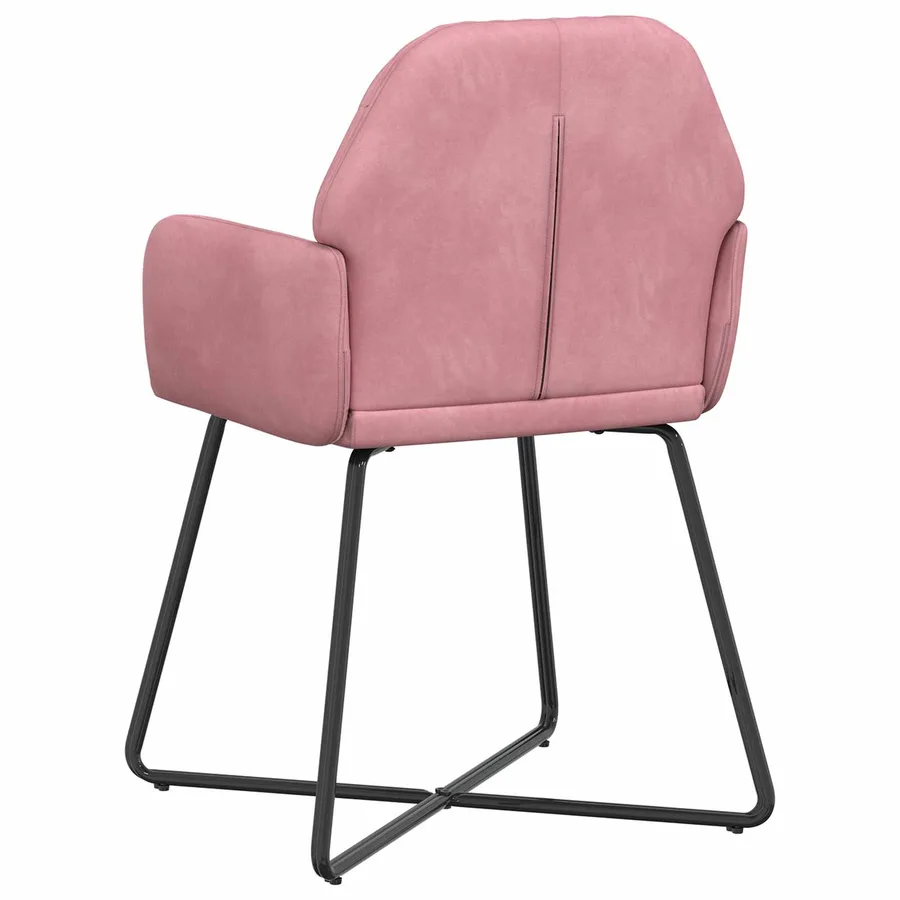 Chaises de salle à manger 6 pcs Velours Rose 55 x 50 x 84 cm - 5