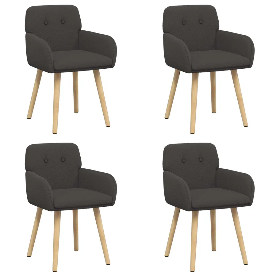Chaises de salle à manger 4 pcs Bouclé Gris foncé - 2